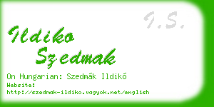 ildiko szedmak business card
